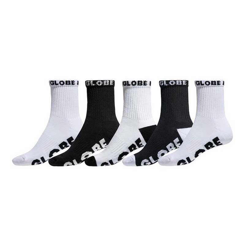 Ragazzi Calze di Spugna Globe Boys Sock 5 Pack Black White