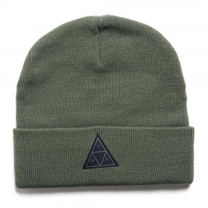 huf_triple_triangle_beanie_deep_olive_1
