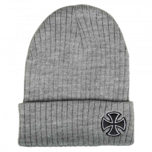 independent_beanie_cross_ribbed_heather_grey
