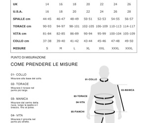 Guida Taglie Abbigliamento Uomo